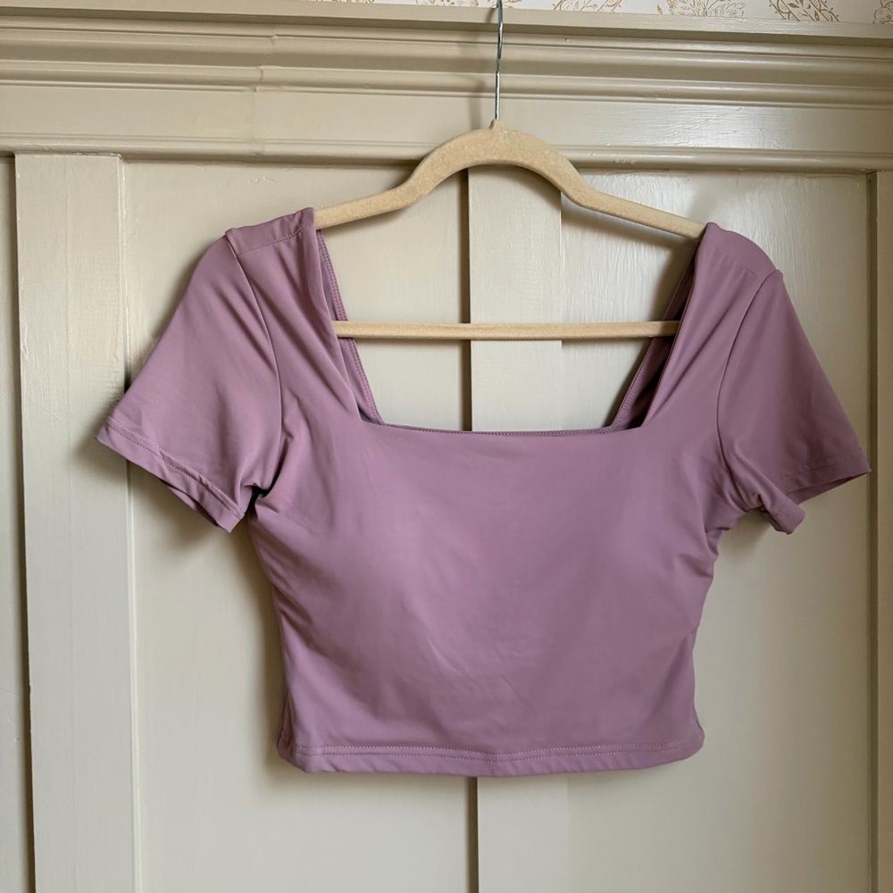 Square Neck Brami Crop Top (Dusty Rose)